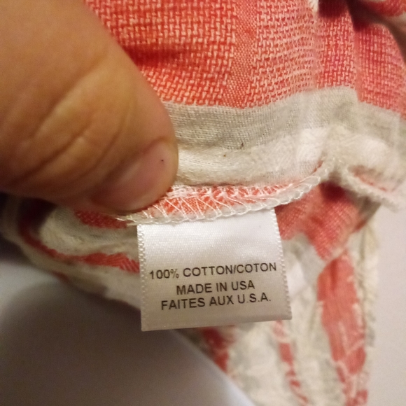 MISA Los Angeles Striped Orange & White Off the Shoulder Floral Embroidered Top - Picture 5 of 10